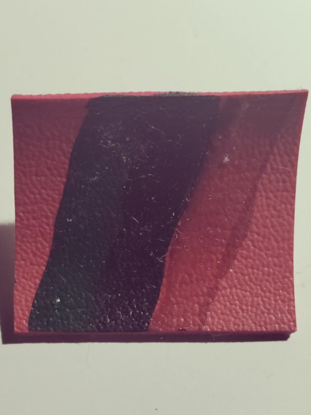 Red Black Abstract Leather Brooch Pin